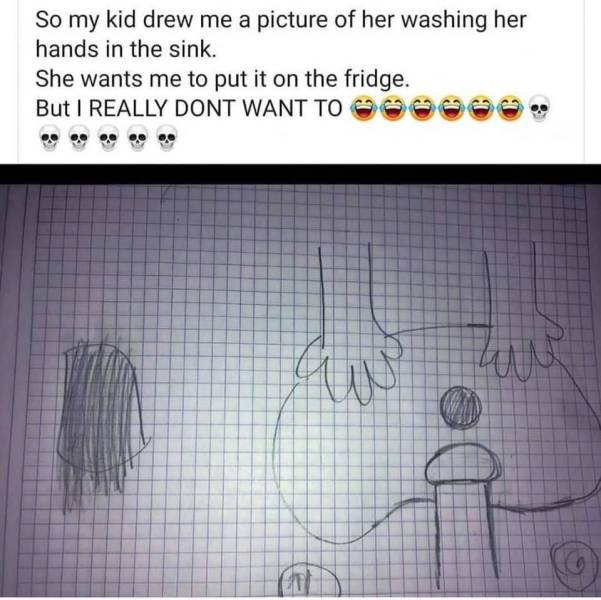 diagram - So my kid drew me a picture of her washing her hands in the sink. She wants me to put it on the fridge. But I Really Dont Want To