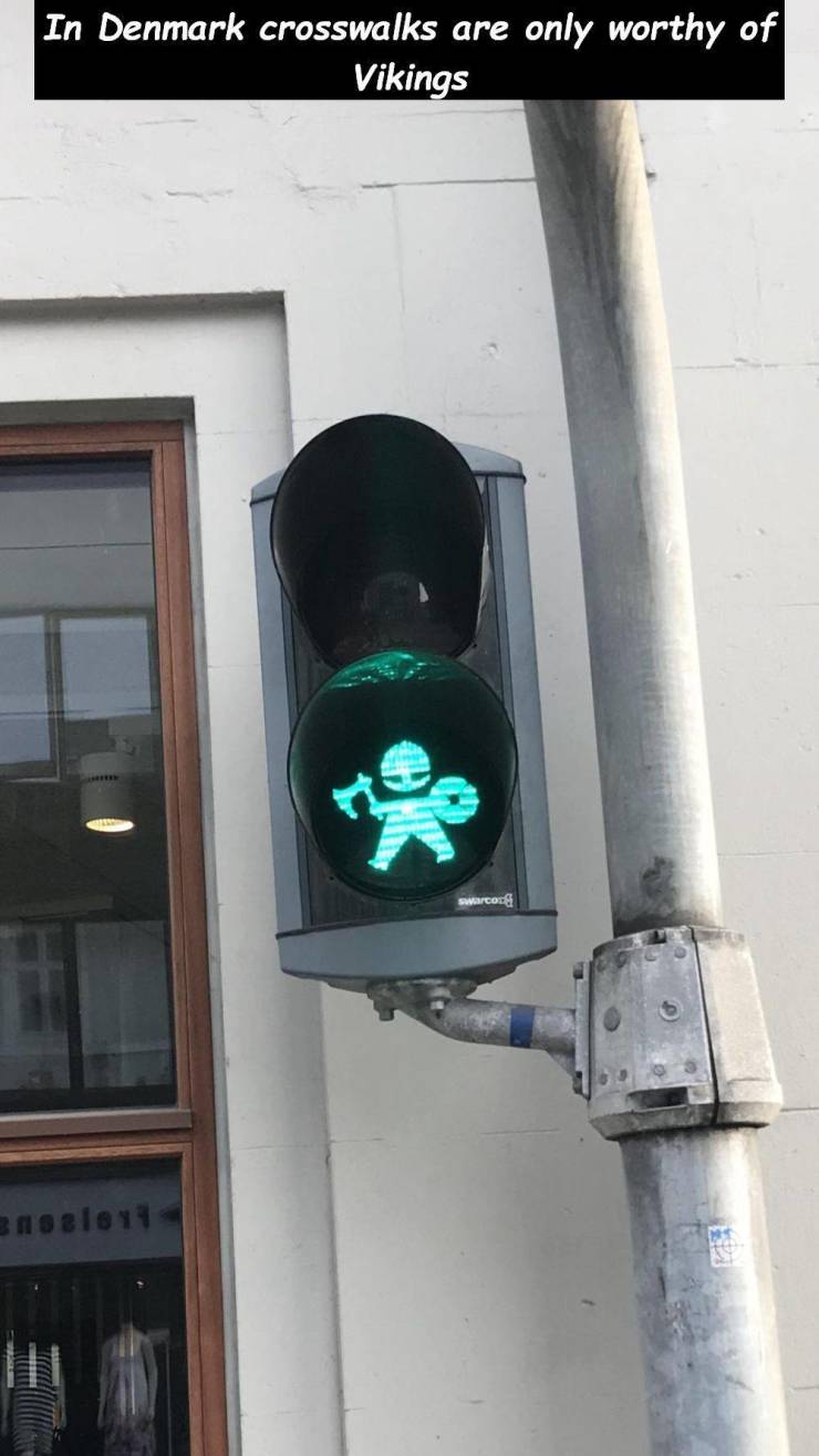 traffic light - In Denmark crosswalks are only worthy of Vikings swarcos snealous