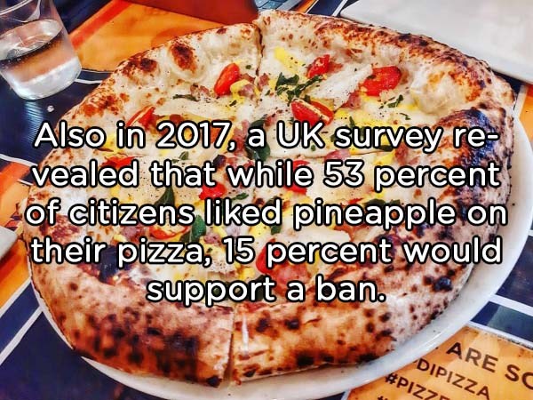 pizza cheese - Also in 2017, a Uk survey re vealed that while 53 percent of citizens d pineapple on their pizza, 15 percent would support a ban. Are Sc Dipizza