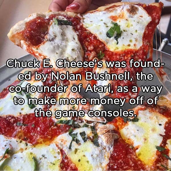 appetizer - Chuck E. Cheese's was found ed by Nolan Bushnell, the cofounder of Atari, as a way to make more money off of the game consoles.