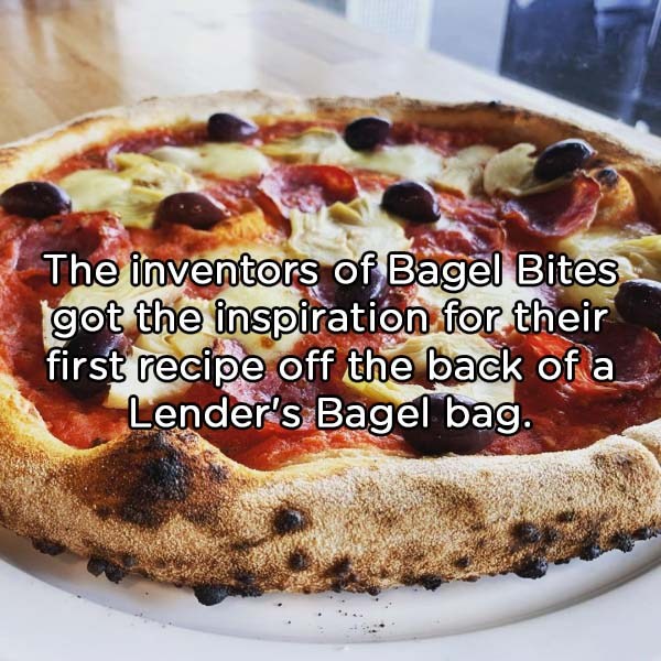 pizza cheese - The inventors of Bagel Bites got the inspiration for their first recipe off the back of a Lender's Bagel bag.