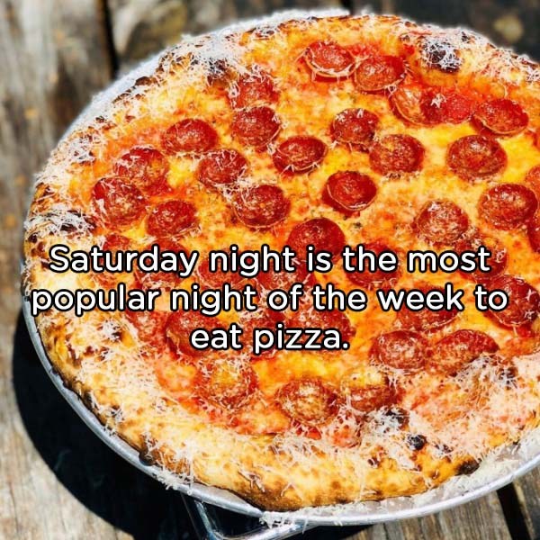 pizza cheese - Saturday night is the most popular night of the week to eat pizza.