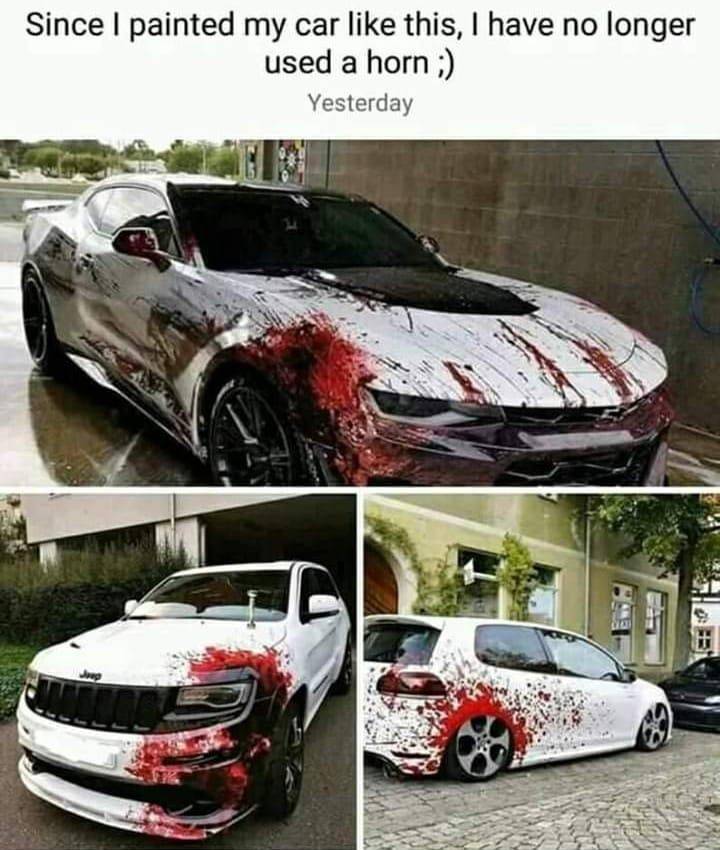 zombie paint job car - Since I painted my car this, I have no longer used a horn ; Yesterday