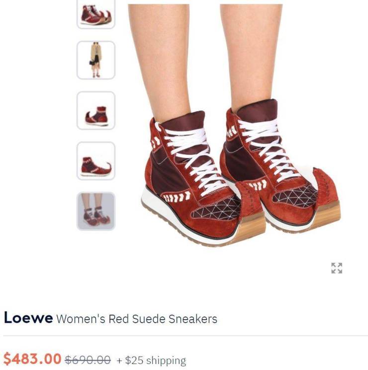 La xrama Loewe Women's Red Suede Sneakers $483.00 $690.00 $25 shipping