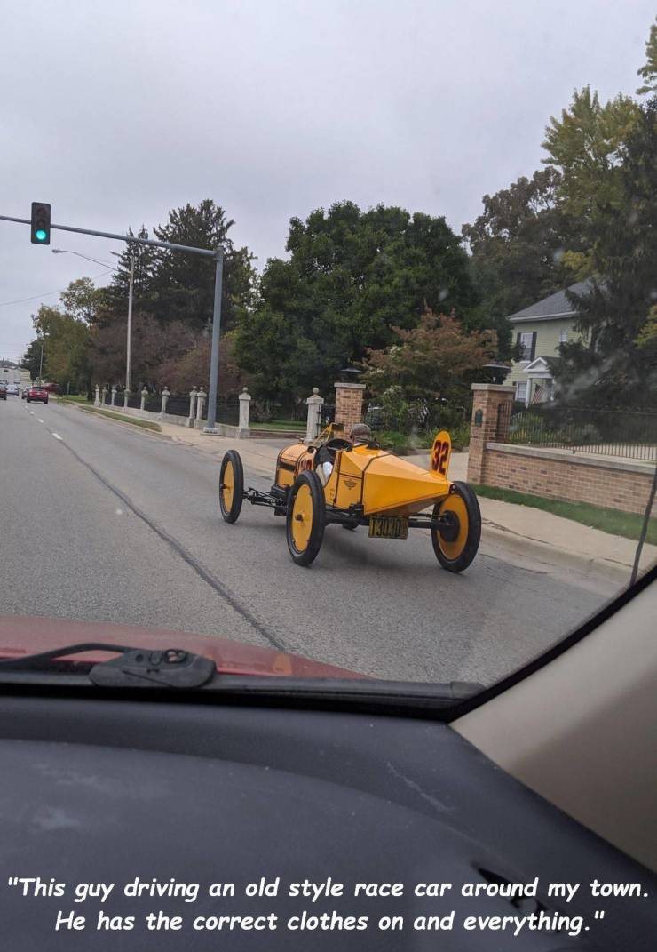 asphalt - "This guy driving an old style race car around my town. He has the correct clothes on and everything."