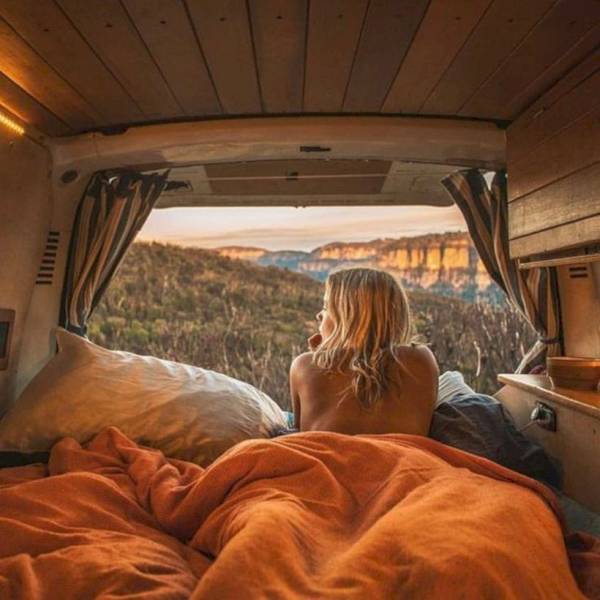 waking up in a van