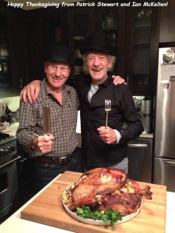 ian mckellen patrick stewart 2017 - Happy Thanksgiving from Patrick Stewart and Ian McKellen!
