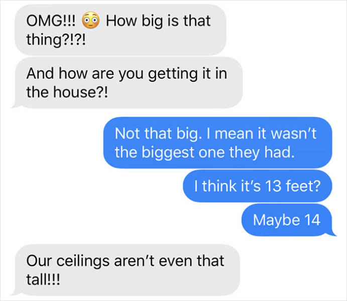organization - Omg!!! 60 How big is that thing?!?! And how are you getting it in the house?! Not that big. I mean it wasn't the biggest one they had. I think it's 13 feet? Maybe 14 Our ceilings aren't even that tall!!!