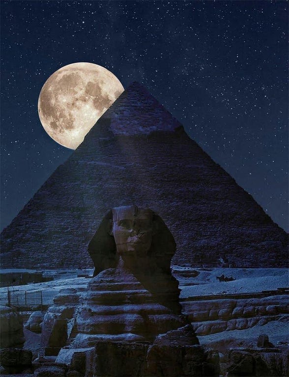 moon and pyramid