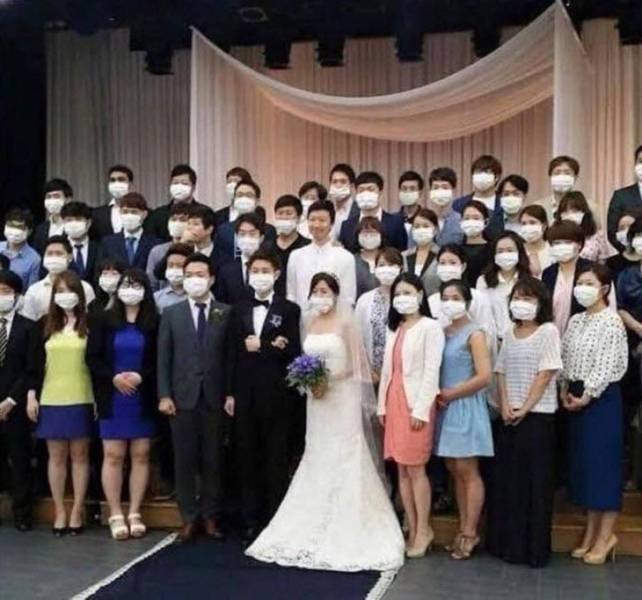 face mask wedding