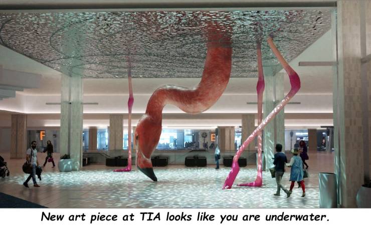 Tampa International Airport - New art piece at Tia looks you are underwater.