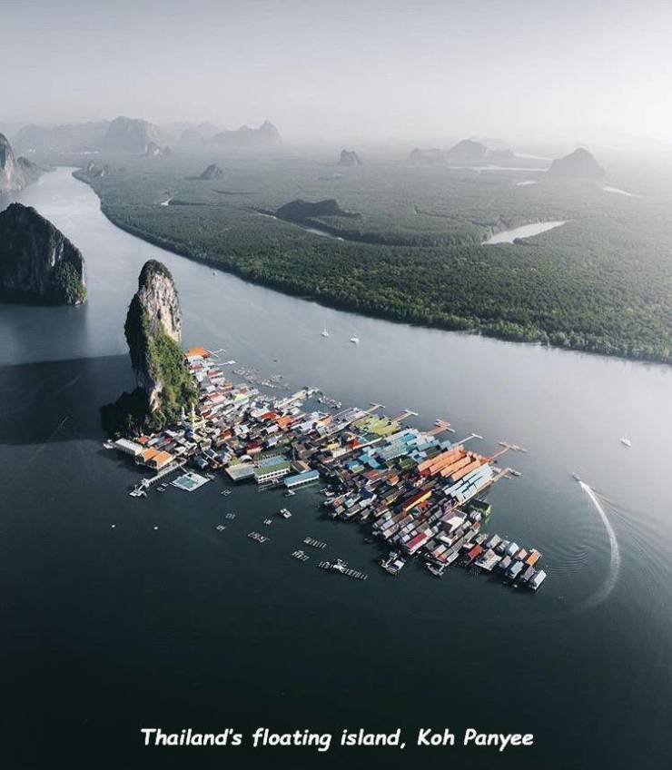 aerial photography - Th Thailand's floating island, Koh Panyee