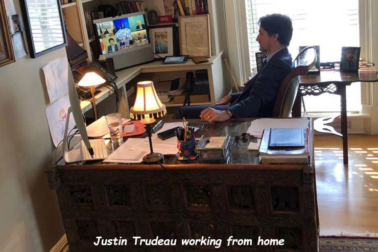 Prime Minister of Canada - Justin Trudeau working from home