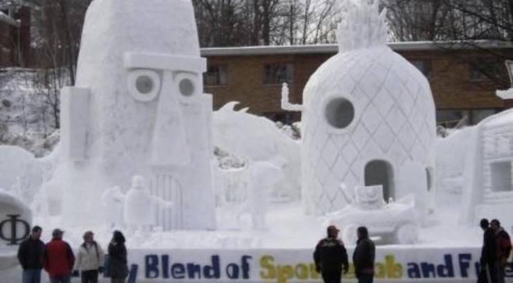 spongebob snow sculpture - Blend of Spadala and Fy