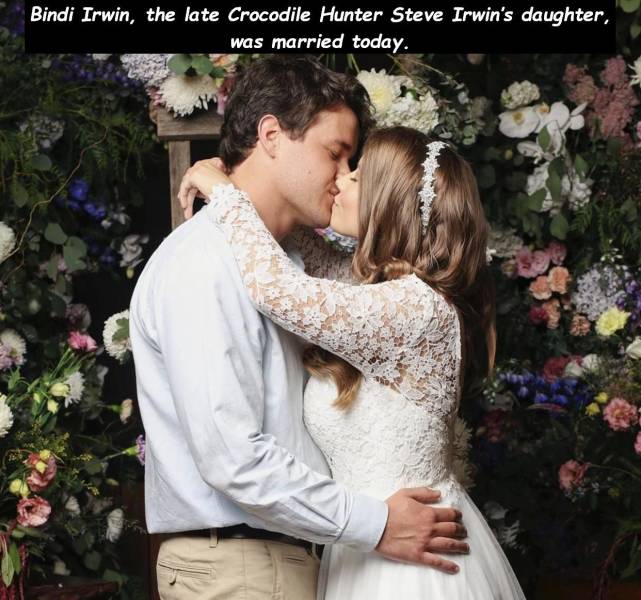 photograph - Bindi Irwin, the late Crocodile Hunter Steve Irwin's daughter, was married today.