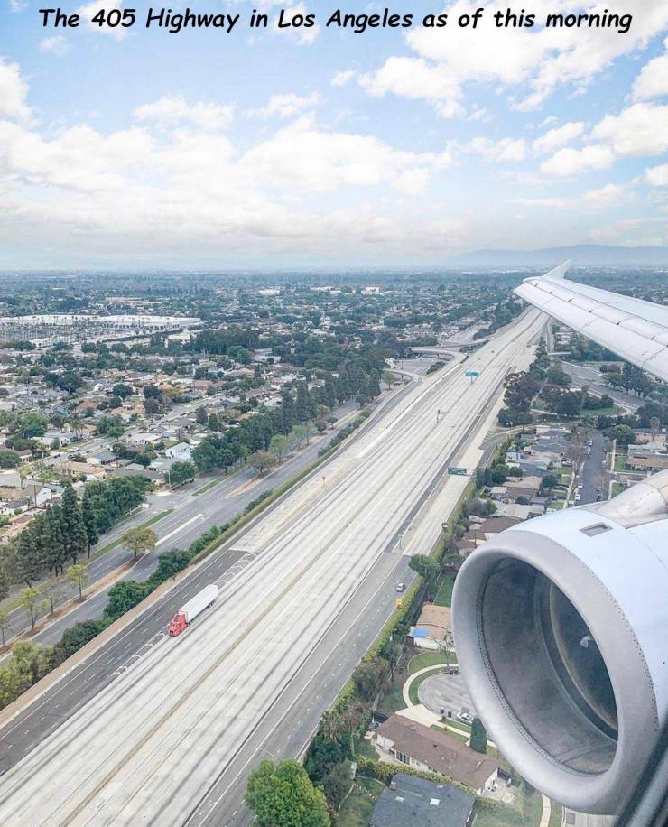 bird's eye view - The 405 Highway in Los Angeles as of this morning