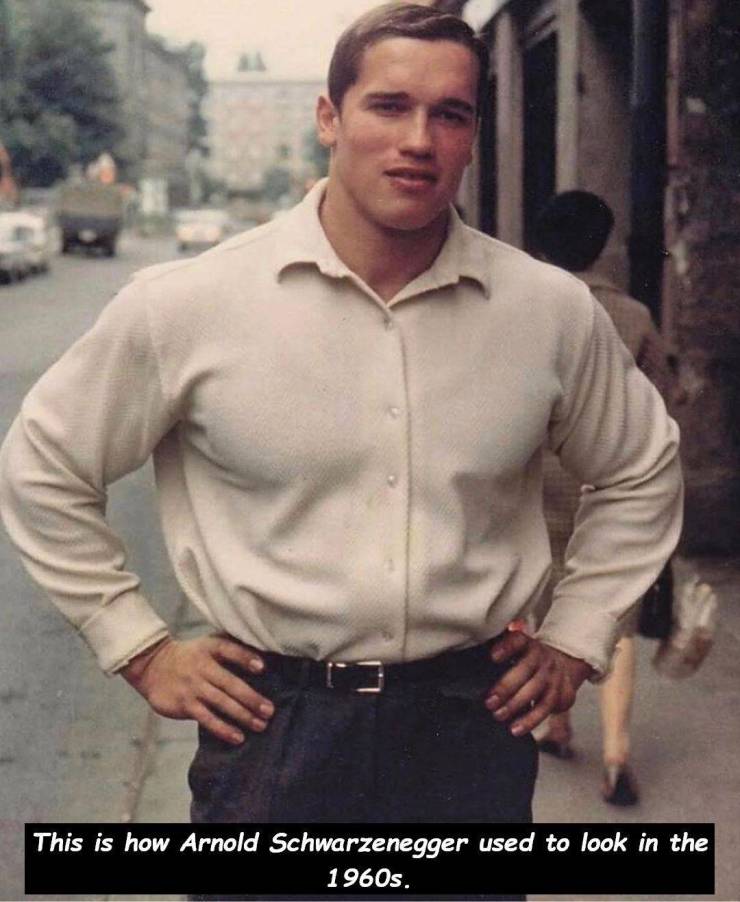 photo caption - This is how Arnold Schwarzenegger used to look in the 1960s.