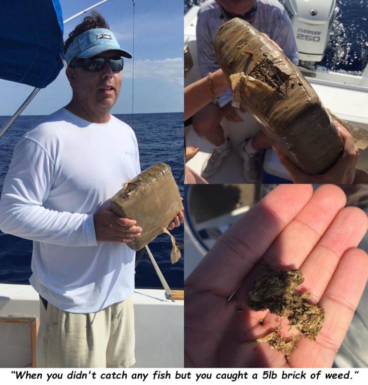 fishing - "When you didn't catch any fish but you caught a 5lb brick of weed."