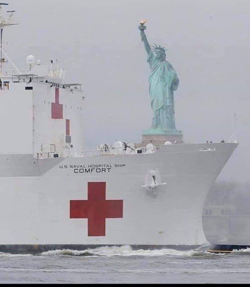 statue of liberty - U.S. Naval Hospital Ship Comfort