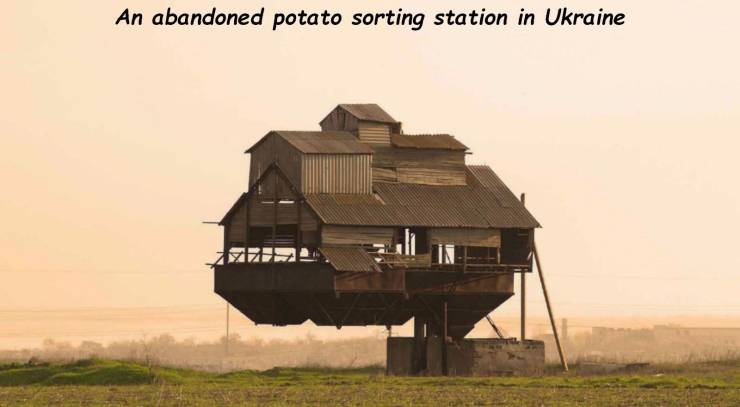 floating house ukraine - An abandoned potato sorting station in Ukraine