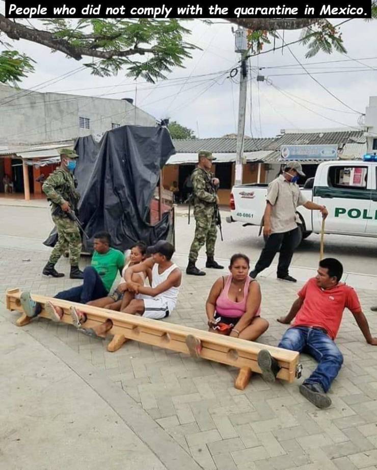 vehicle - People who did not comply with the quarantine in Mexico. 40001 Poli