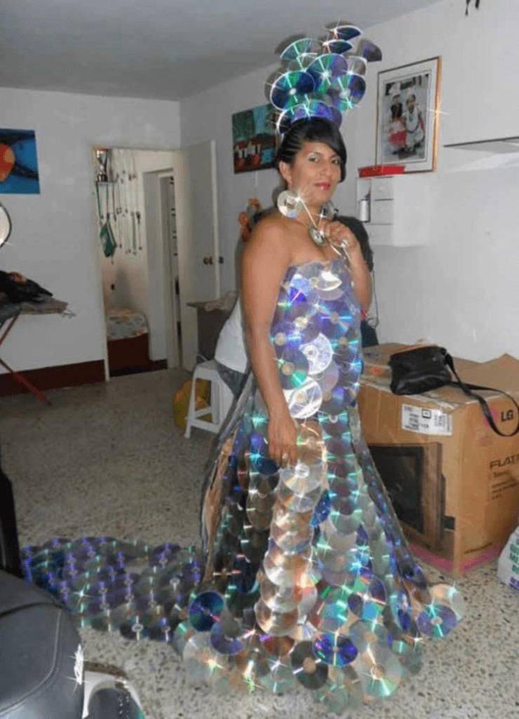 dress made of cds