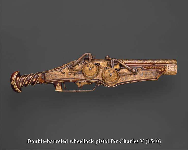 wheel lock pistol steampunk - Doublebarreled wheellock pistol for Charles V 1540
