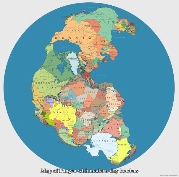 pangea countries - Hina Arabia Sudan Ethio Ongo India 11 Map of Pangea with modernday borders