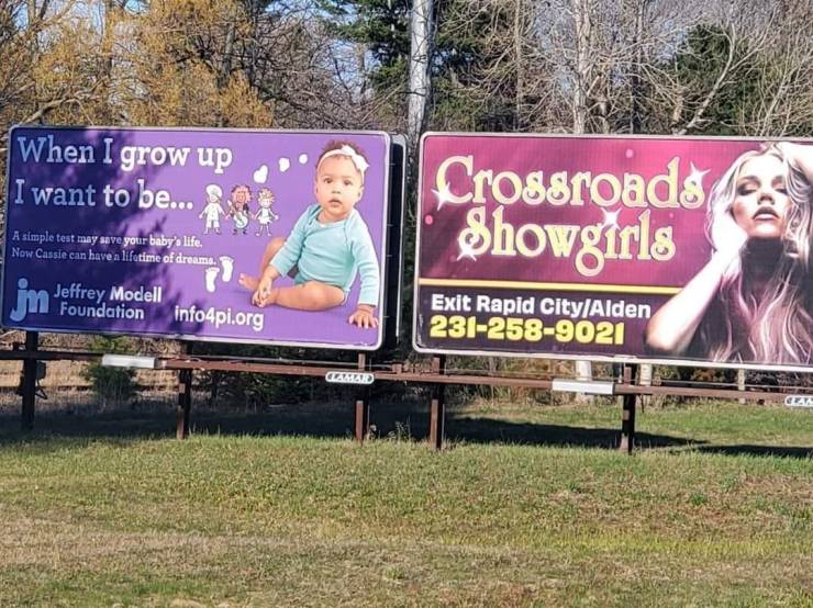 billboard - When I grow up I want to be... | Crossroads Showgirls A simple test may save your baby's life. Now Cassie can have a lifetime of dreams Jeffrey Modell Foundation info4pi.org Exit Rapid City Alden 2312589021