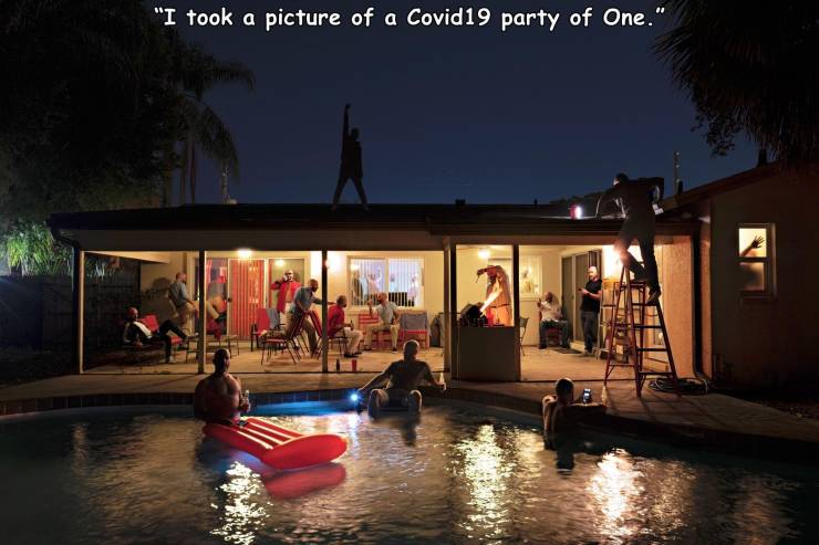 lighting - "I took a picture of a Covid 19 party of One."