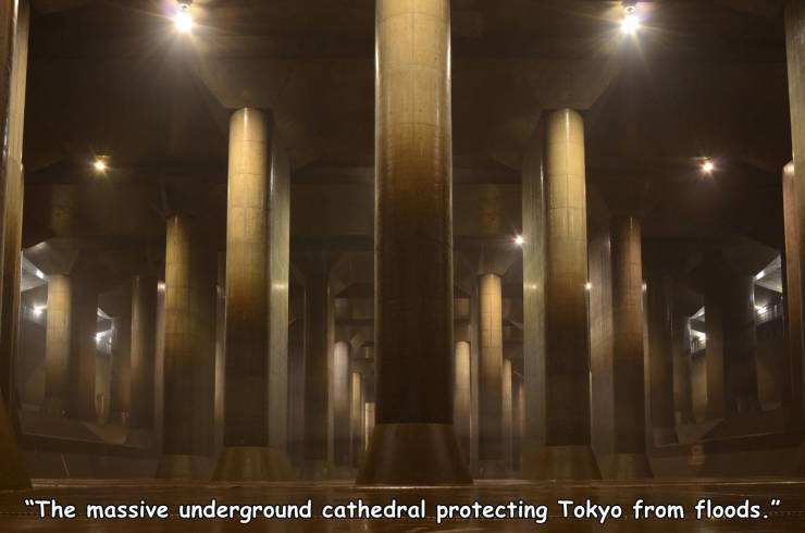 column - "The massive underground cathedral protecting Tokyo from floods."