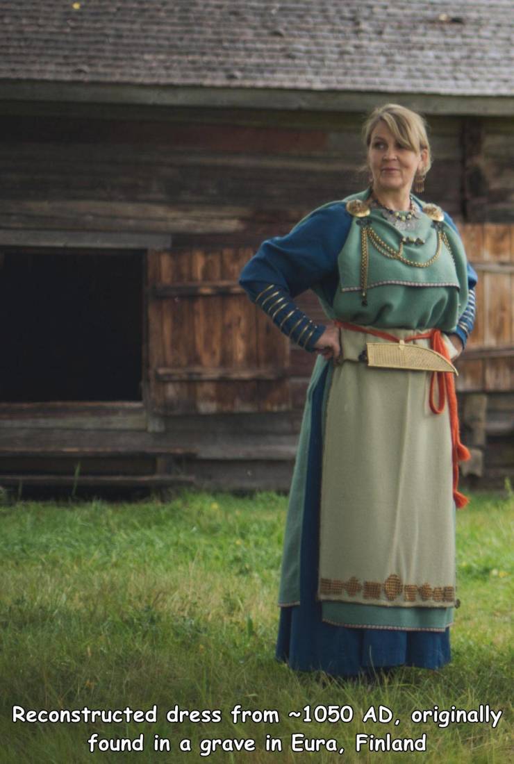 Reconstructed dress from ~1050 Ad, originally found in a grave in Eura, Finland