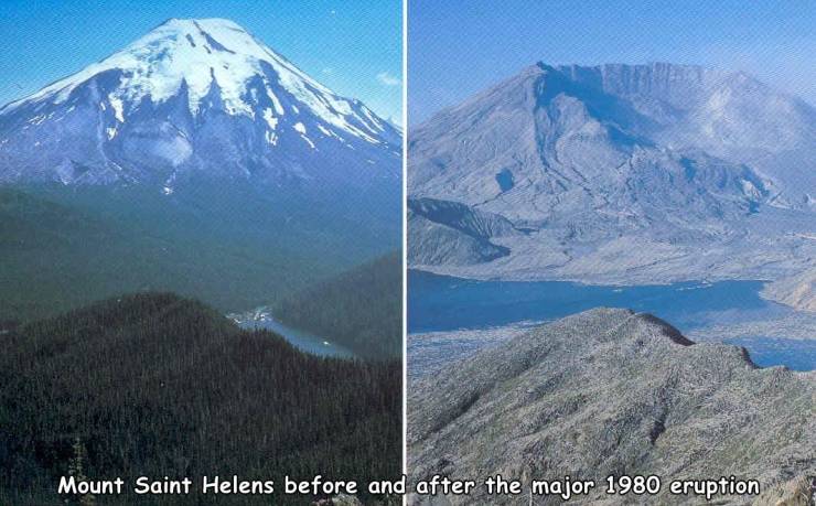mt st helens before eruption - Mount Saint Helens before and after the major 1980 eruption