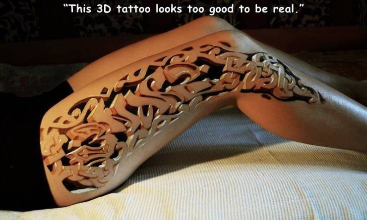 3d tattoos - "This 3D tattoo looks too good to be real."