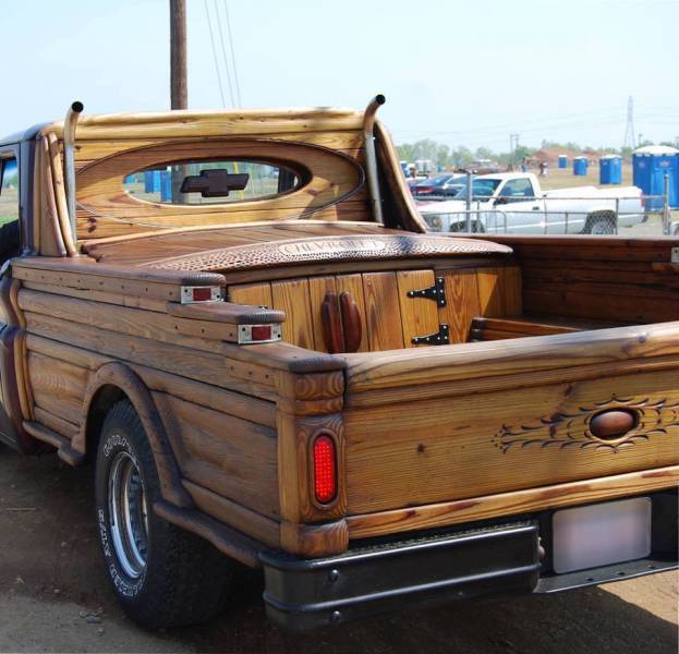 wooden truck bed
