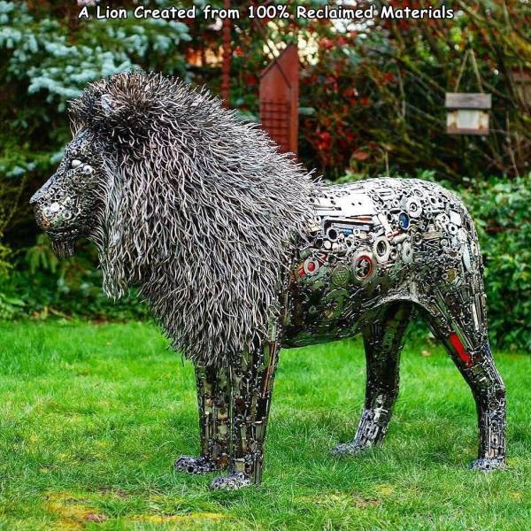 brian mock - A Lion Created from 100% Reclaimed Materials