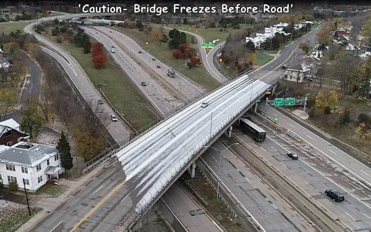 bridge ices before road - Caution Bridge Freezes Before Road'