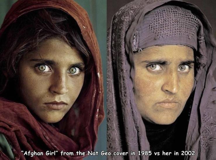 afghan girl - "Afghan Girl" from the Nat Geo cover in 1985 vs her in 2002