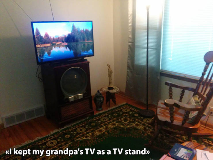 television - l kept my grandpa's Tv as a Tv stand