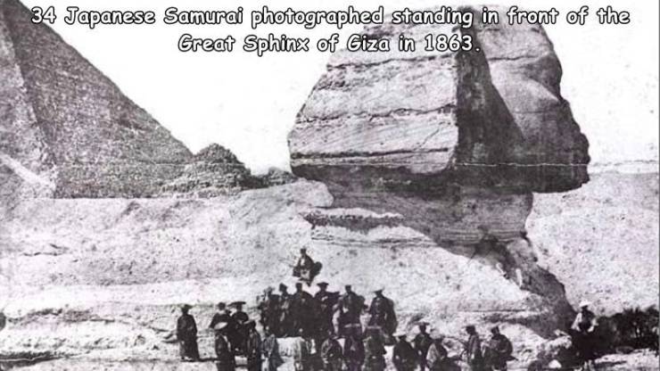 samurai sphinx - 34 Japanese Samurai photographed standing in front of the Great Sphinx of Giza in 1863