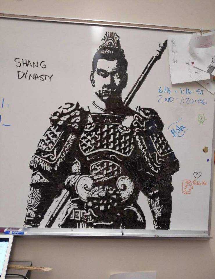 drawings on a whiteboard - Shang Dynasty 6th 51 2ND00 'I Hola by Dune Relox 909 Jo