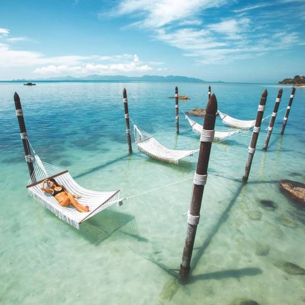 hammocks in the sea