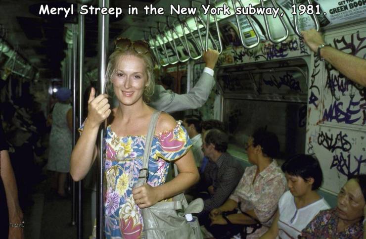 meryl streep subway - Meryl Streep in the New York subway, 1981 Cet Green Boo! Sa