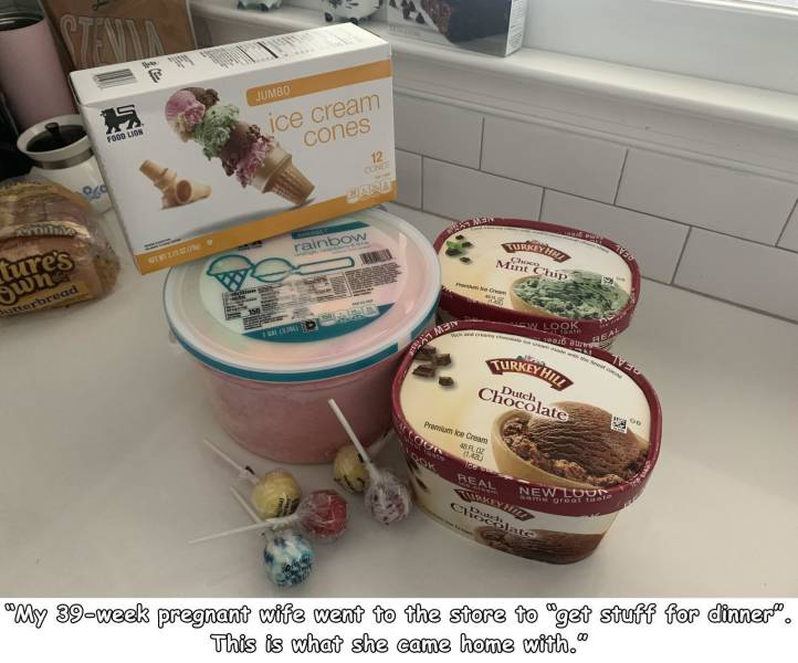 dairy product - Orole Jumbo 7000 Lion ice cream cones 12 rainbow Ture's Mint Chip gwn terbread Look Te Men 2016 au Turkeyhte Chocolate Dutch Premium Cream Fo 1. Real New Lour Ci Conto "My 39week pregnant wife went to the store to get stuff for dinner. Thi