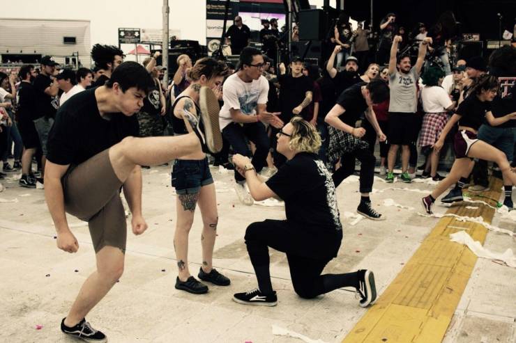 marriage proposal in mosh pit