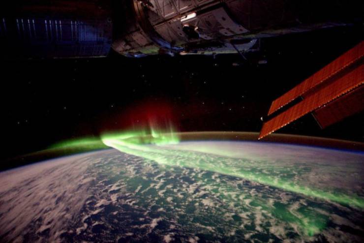 southern lights from space