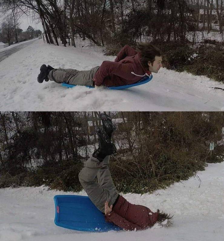 faceplant on sled
