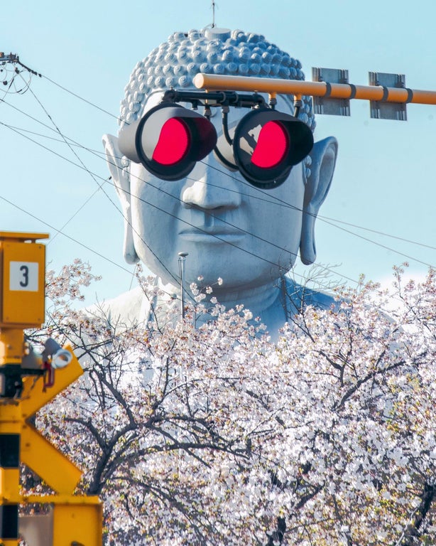 japanese buddha sunglasses stoplight
