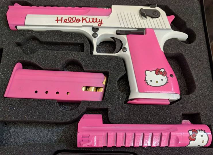 funny random pics - hello kitty gun aesthetic - Hello Kitty