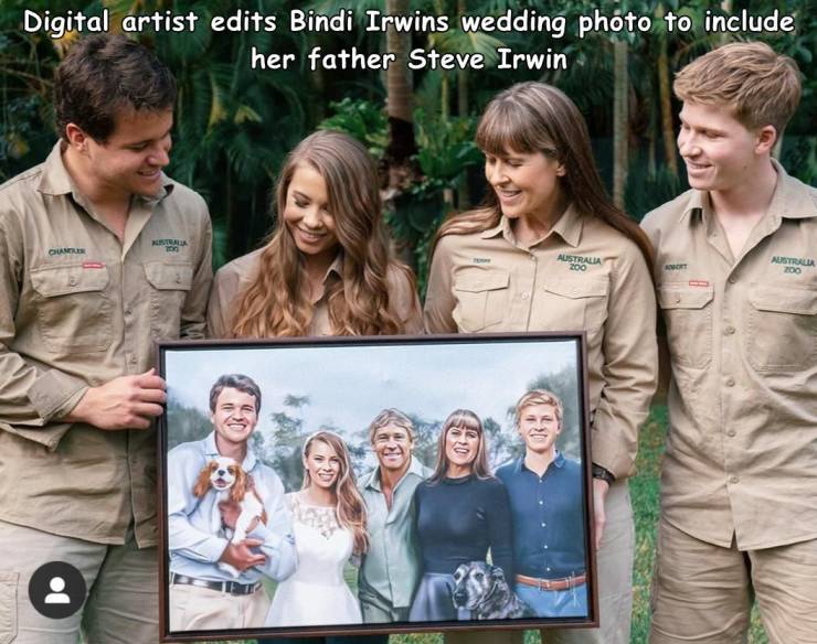 Bindi Irwin - Digital artist edits Bindi Irwins wedding photo to include her father Steve Irwin Australia 200 Australia 100